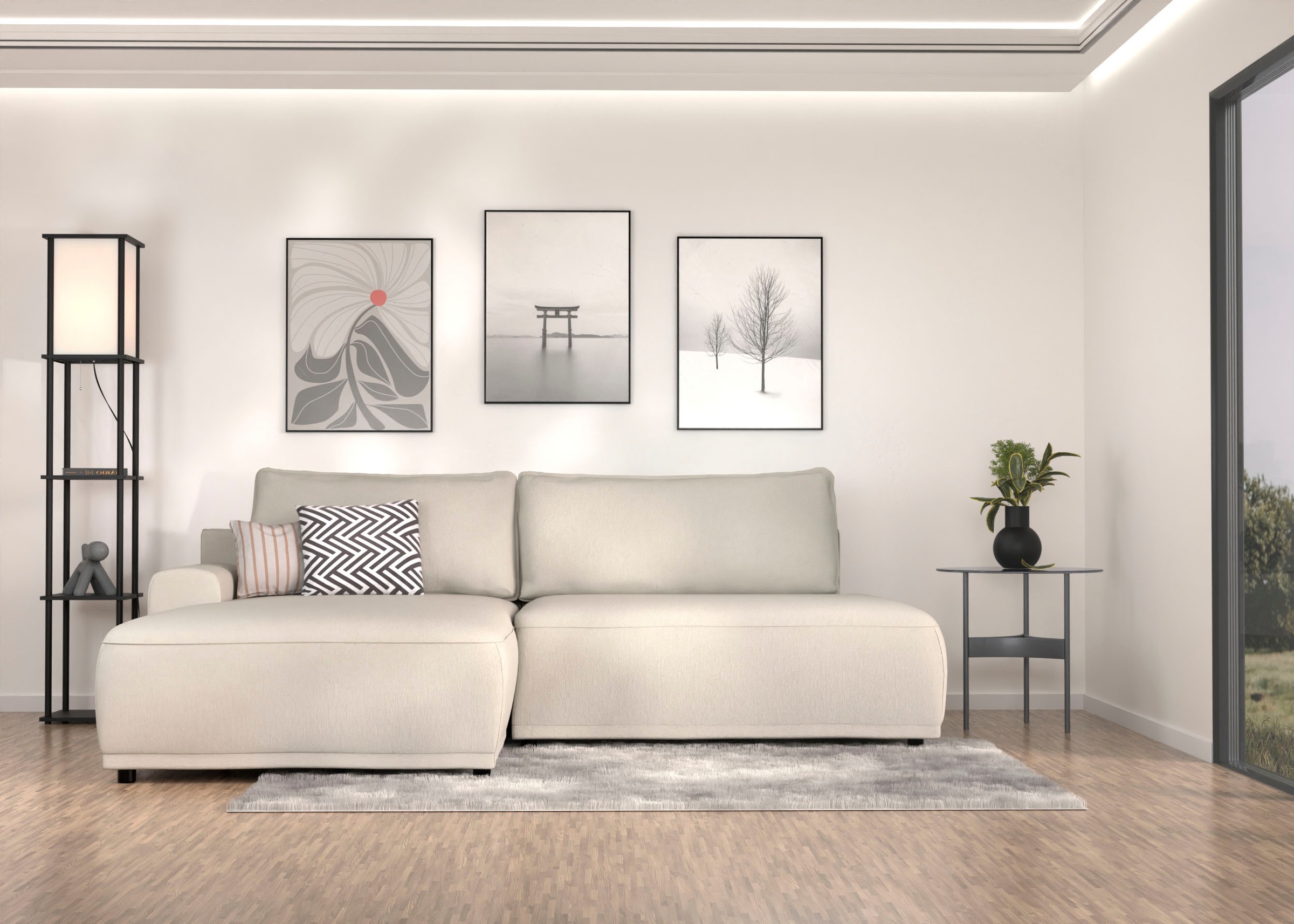 TRENDMANUFAKTUR Ecksofa "Fordon II, Schlafsofa mit Bettkasten, Couch in L-F günstig online kaufen