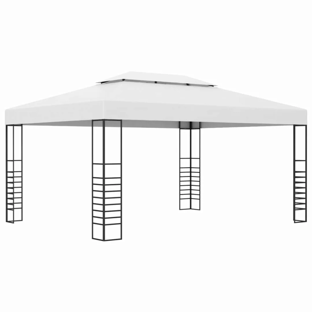 Pavillon Mit Lichterketten 4x3x2,7 M Weiß günstig online kaufen