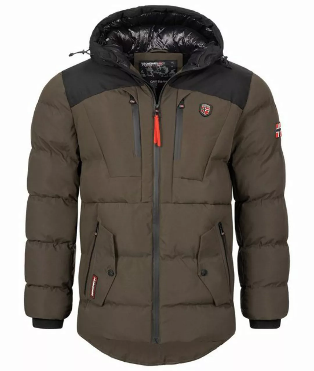 Geo Norway Winterjacke Herren Winterjacke Steppjacke mit Kapuze günstig online kaufen