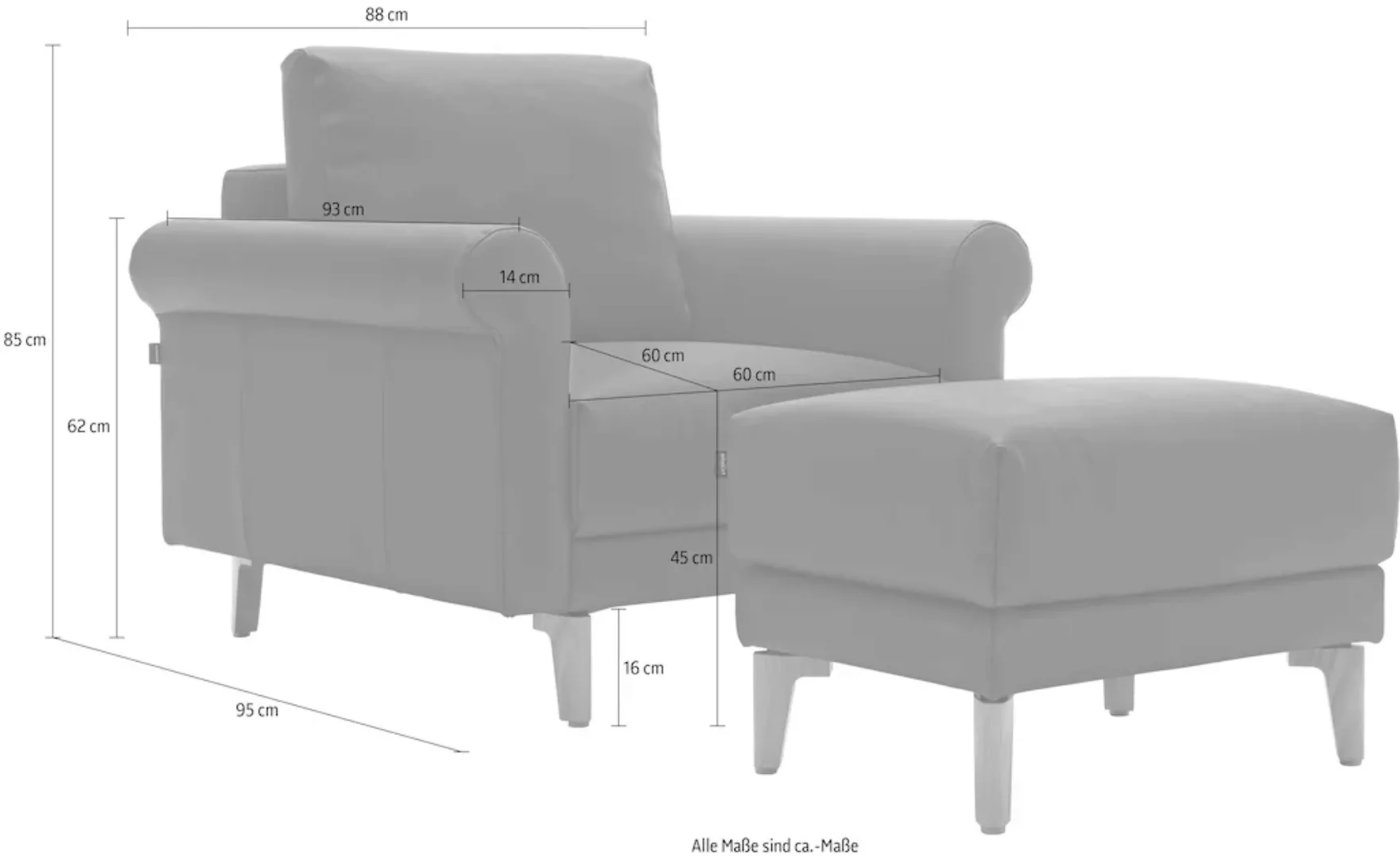 hülsta sofa Sessel »hs.450«, modern Landhaus, mit tollem Sitzkomfort, Breit günstig online kaufen