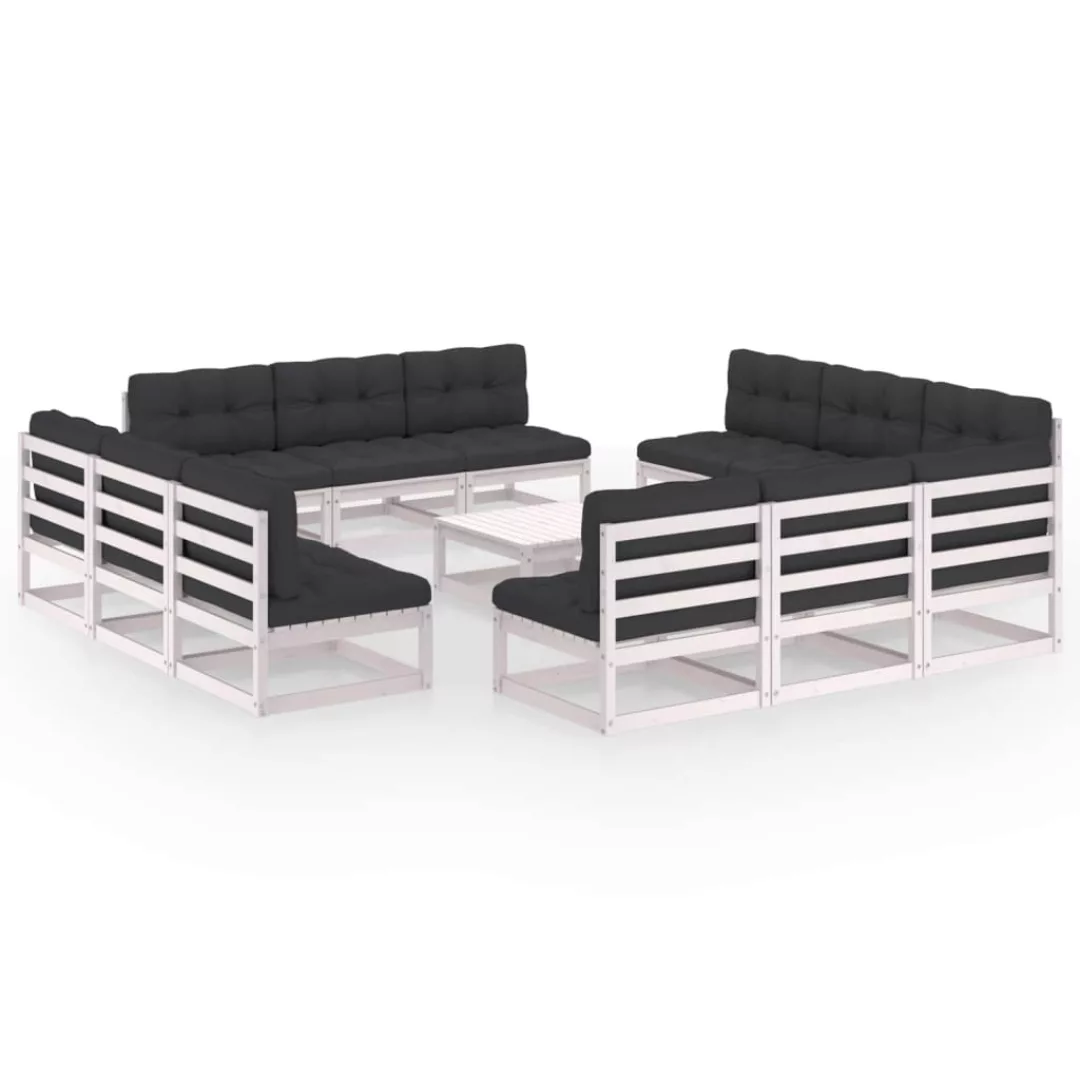 13-tlg. Garten-lounge-set Mit Kissen Kiefer Massivholz günstig online kaufen