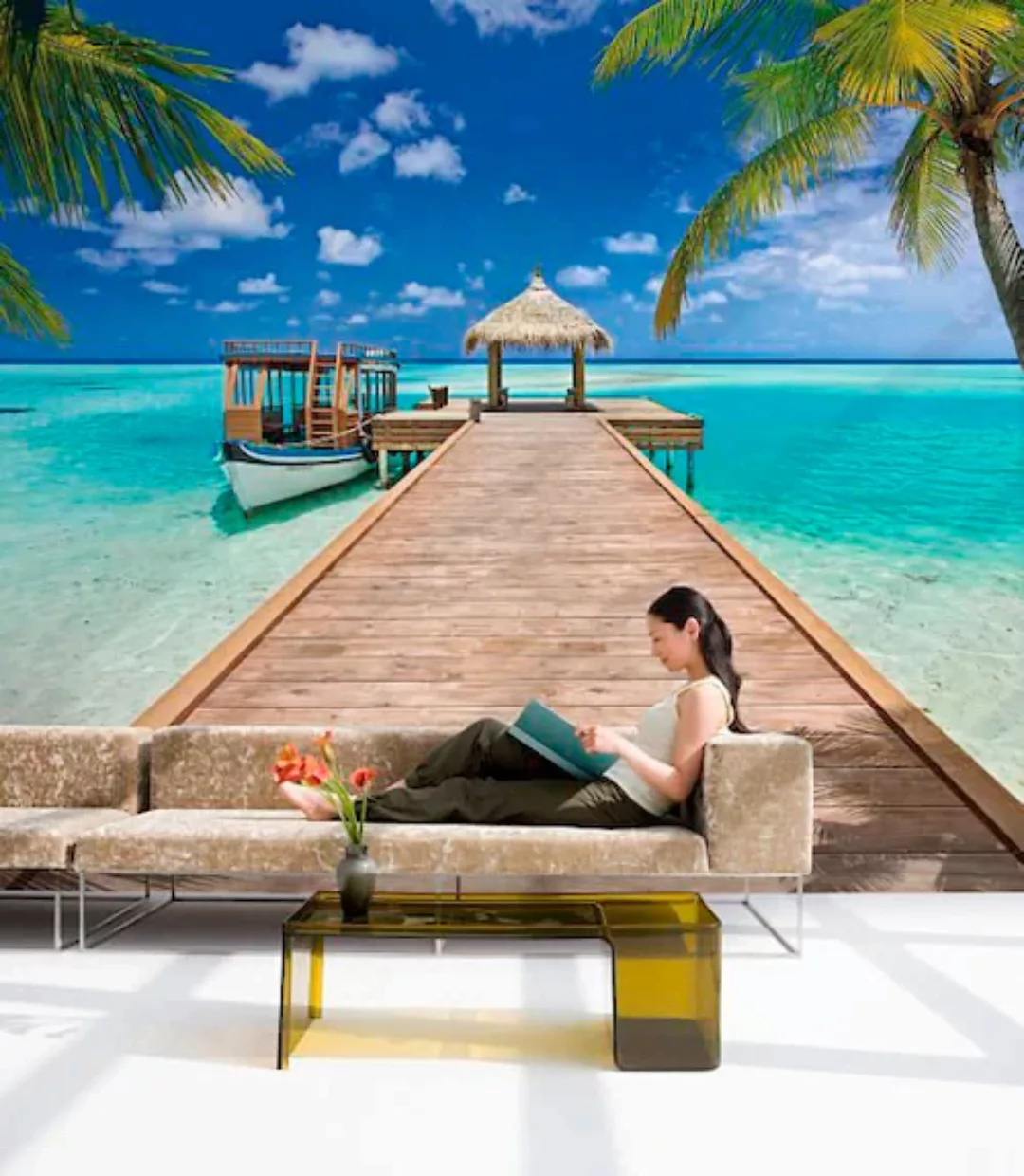 Komar Fototapete Beach Resort 368 cm x 254 cm FSC® günstig online kaufen