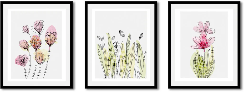 queence Bild "Aquarell Zeichnungen Flora Dream", (1 St.), HD Premium Poster günstig online kaufen