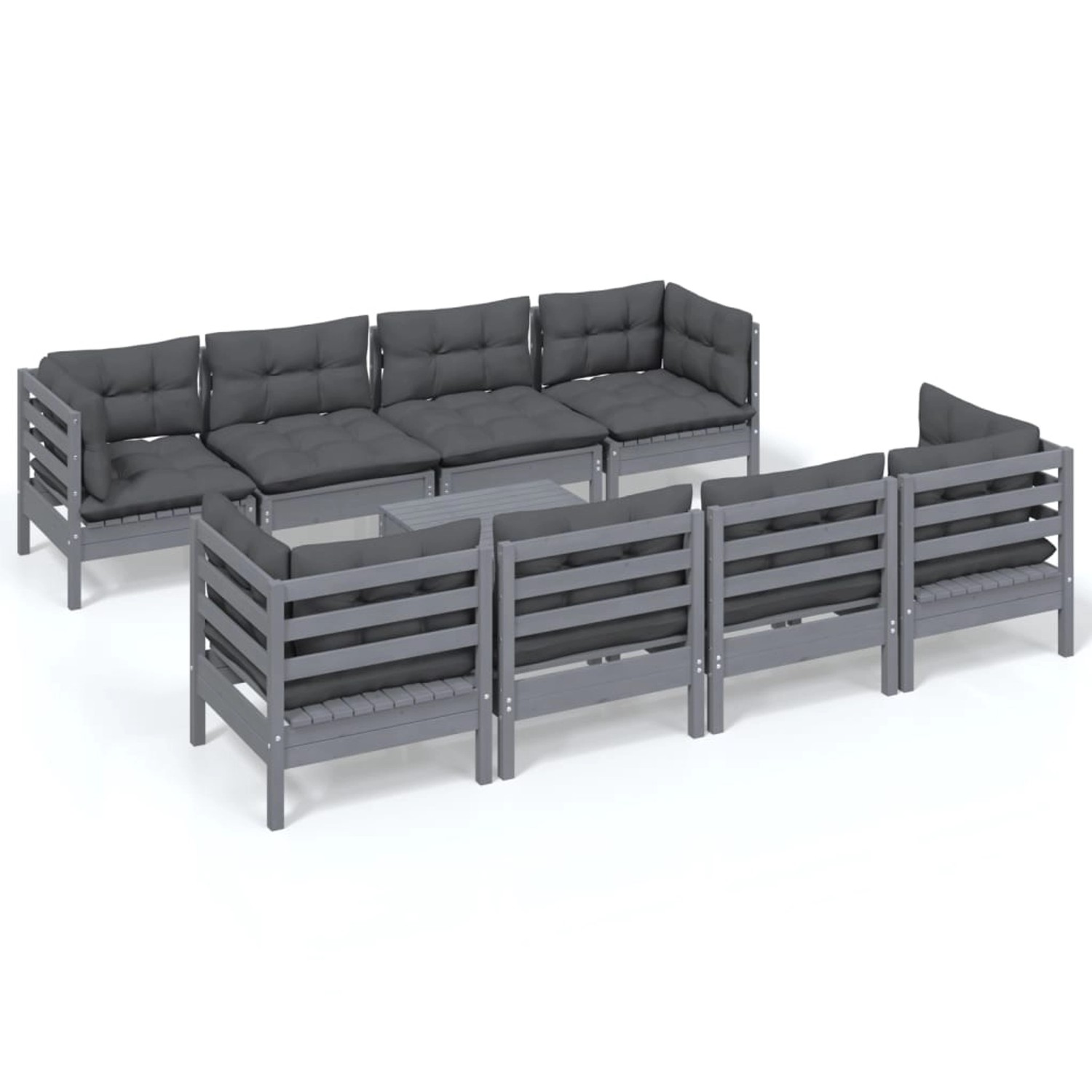 vidaXL 9-tlg Garten-Lounge-Set mit Kissen Kiefer Massivholz Modell 99 günstig online kaufen