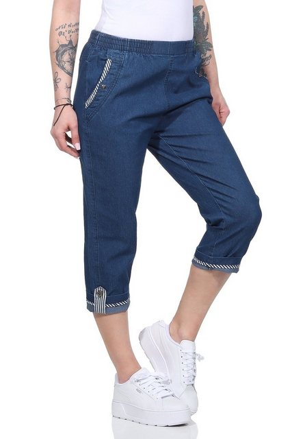 Aurela Damenmode Caprijeans Kurze Damen Jeans Bermuda 7/8 Sommerhose auch i günstig online kaufen