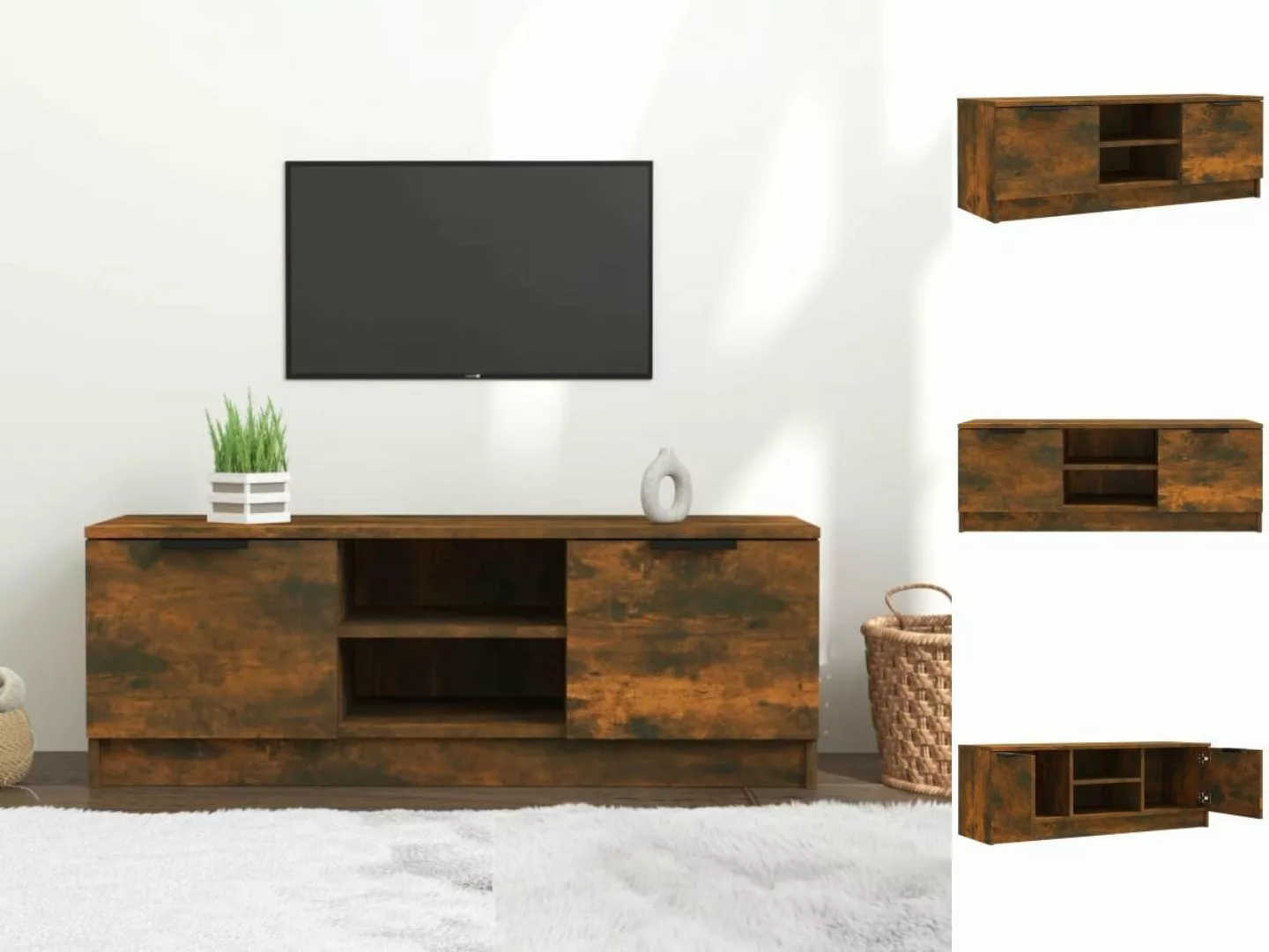 vidaXL TV-Schrank TV-Schrank Räuchereiche 102x35x36,5 cm Spanplatte Lowboar günstig online kaufen