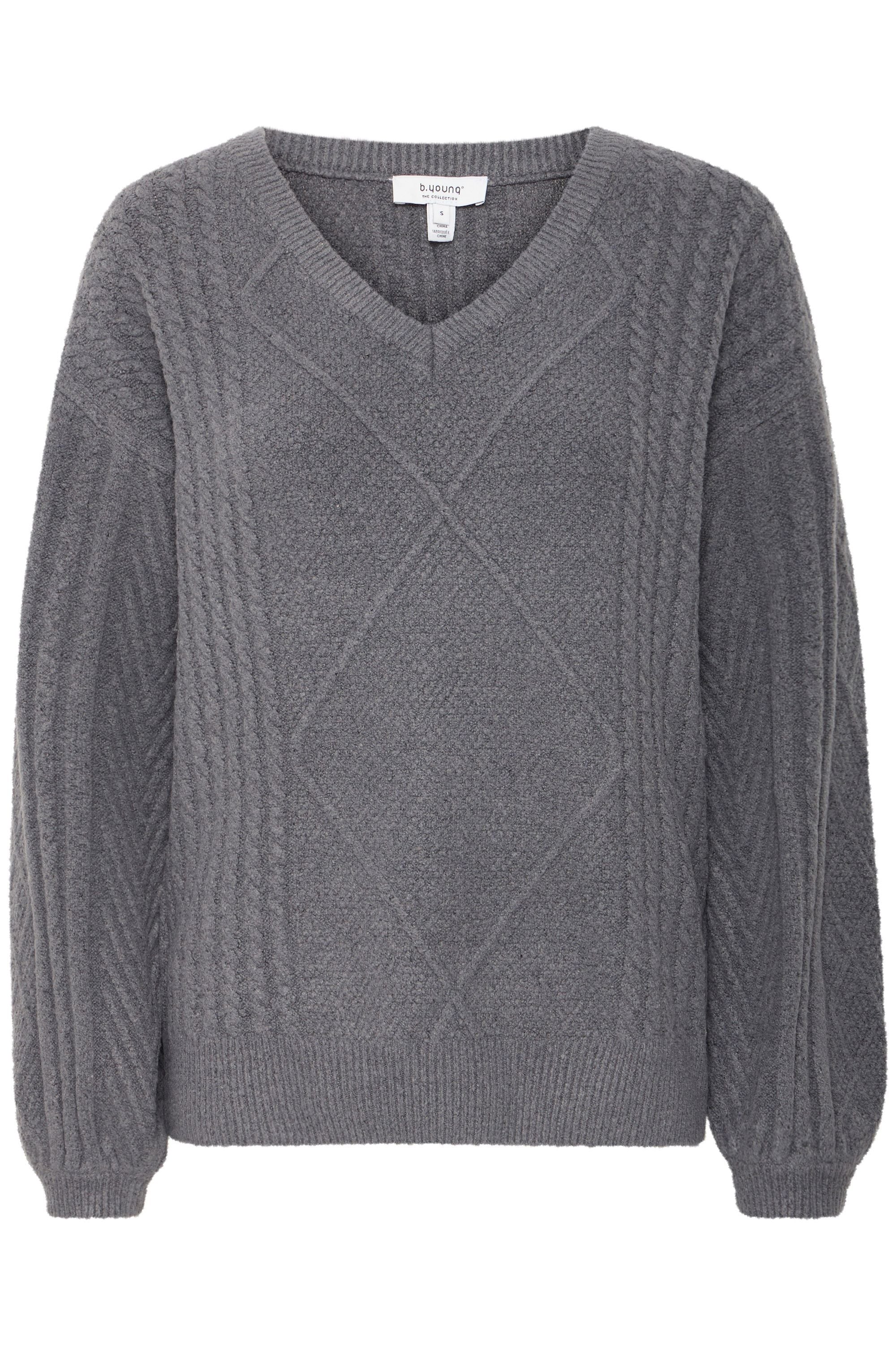 b.young Strickpullover BYMEDI VNECK JUMPER - feingestrickter Pullover günstig online kaufen