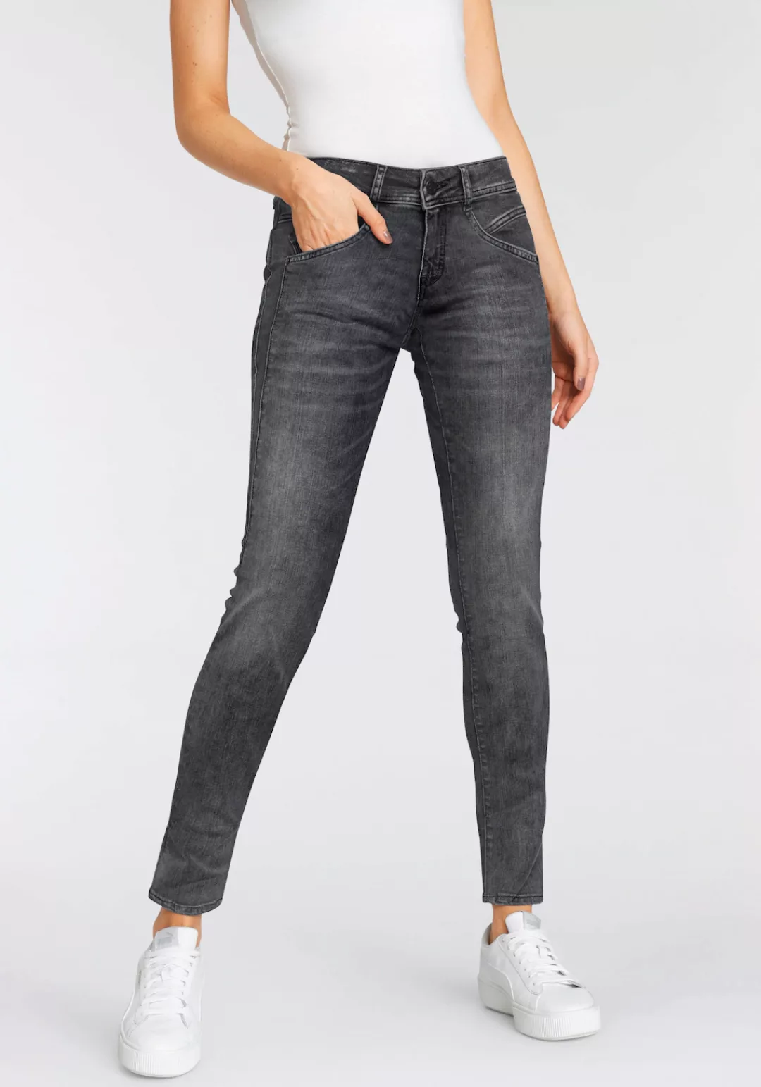 Herrlicher Slim-fit-Jeans GINA RECYCLED DENIM mit seitlichem Keileinsatz günstig online kaufen