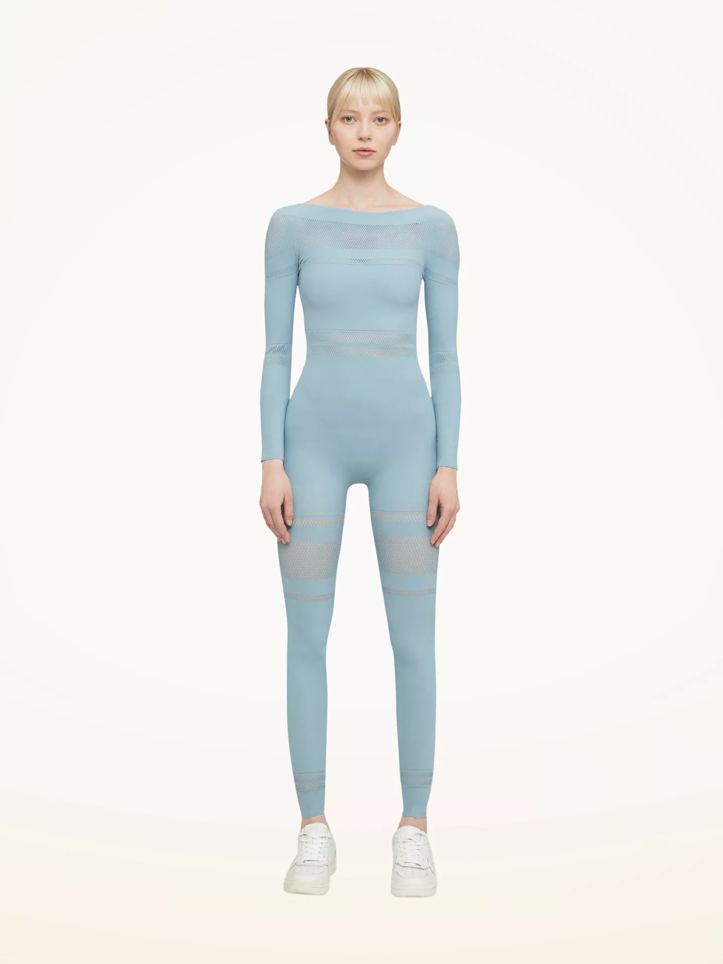 Wolford - Net Lines Jumpsuit, Frau, sky, Größe: L günstig online kaufen