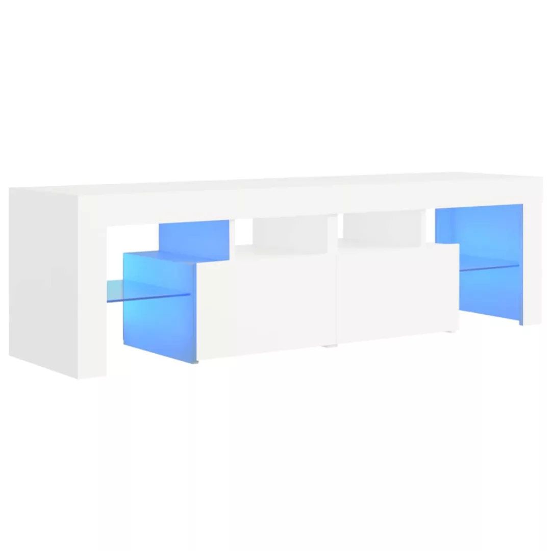 Tv-schrank Mit Led-leuchten Weiß 140x35x40 Cm günstig online kaufen