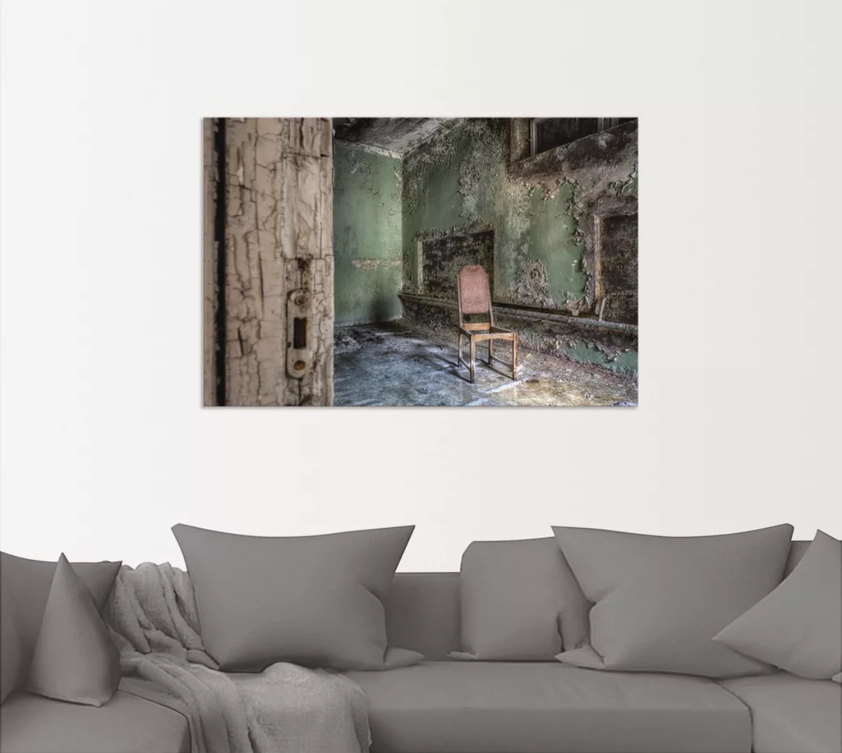 Artland Wandbild "Lost Place - einsamer Stuhl", Fenster & Türen, (1 St.), a günstig online kaufen