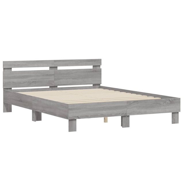 furnicato Bettgestell mit Kopfteil Grau Sonoma 140x190 cm Holzwerkstoff (1- günstig online kaufen