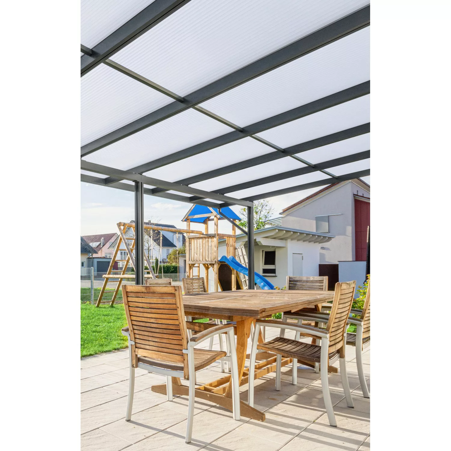 Gutta Terrassendach Premium Anthrazit Stegpl. Acryl Klima Blue 9.135 x 5.06 günstig online kaufen