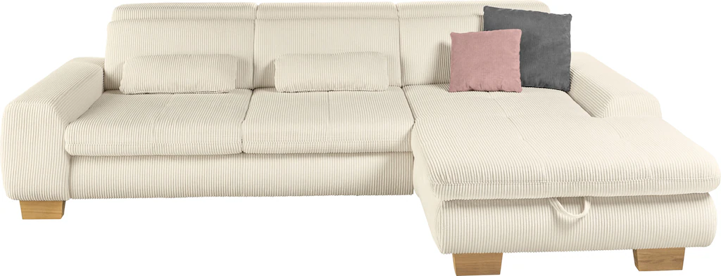 set one by Musterring Ecksofa, whlw. mit Funktion, Kaltschaum, in Cord, nat günstig online kaufen