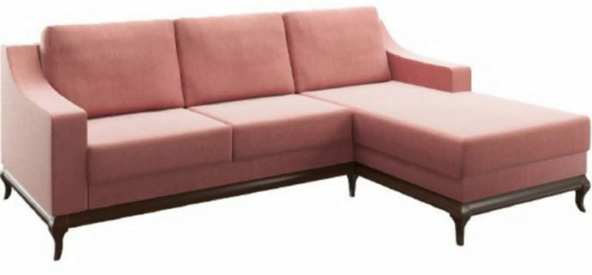 Casa Padrino Schlafsofa Casa Padrino Luxus Ecksofa Rosa / Dunkelbraun 225 x günstig online kaufen