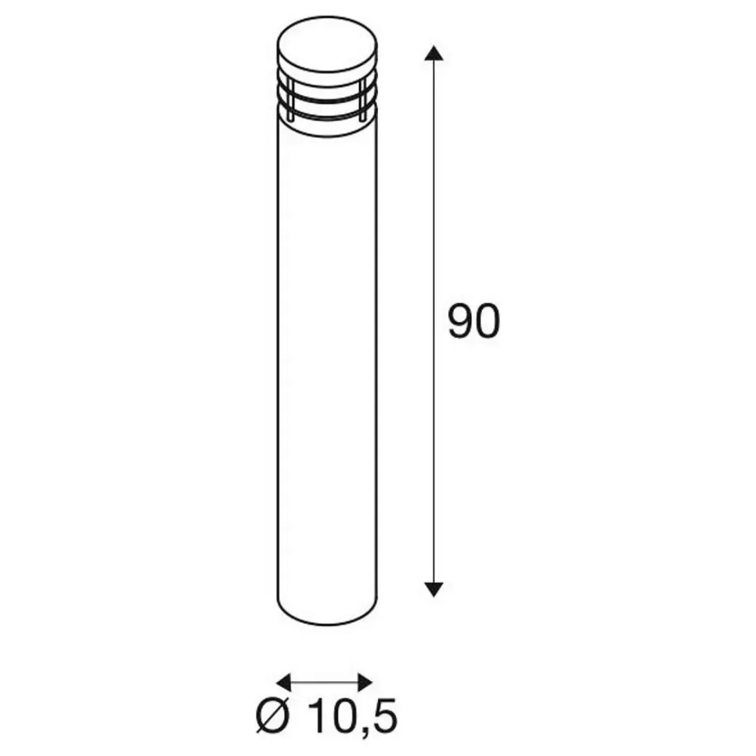 SLV VAP SLIM 90, Outdoor Standleuchte, TC-TSE, IP44, edelstahl gebürstet, Ø günstig online kaufen