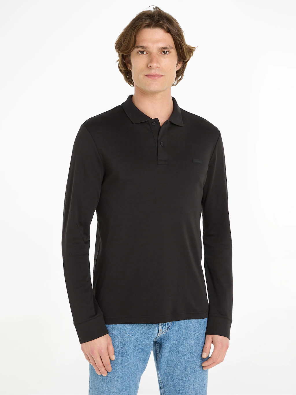 Calvin Klein Poloshirt "SMOOTH COTTON SLIM LS POLO" günstig online kaufen