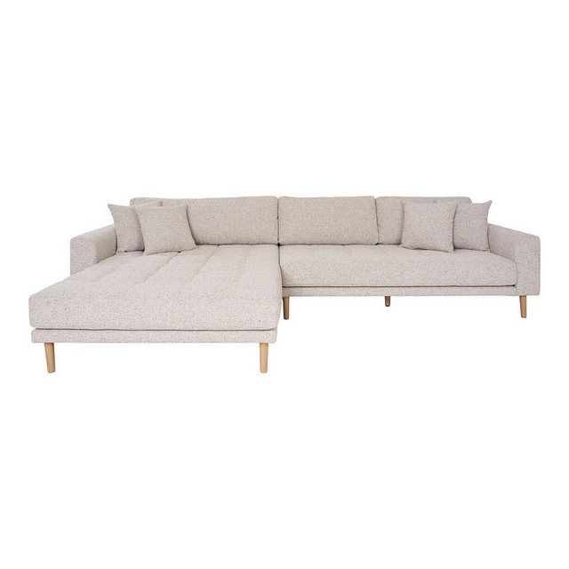 ebuy24 Sofa Lido Sofa Linksdrehend mit vier Kissen beige. günstig online kaufen