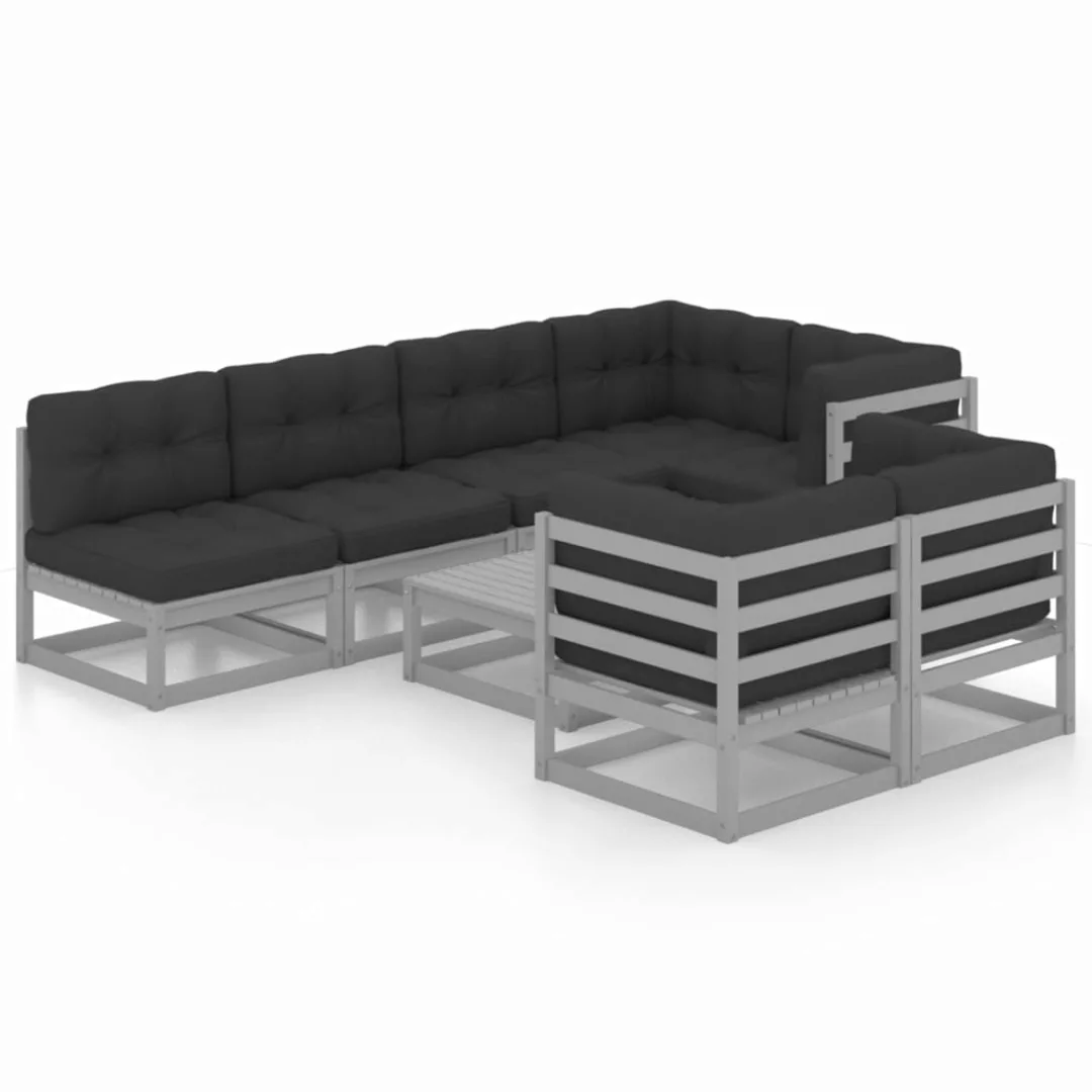 8-tlg. Garten-lounge-set Mit Kissen Kiefer Massivholz günstig online kaufen