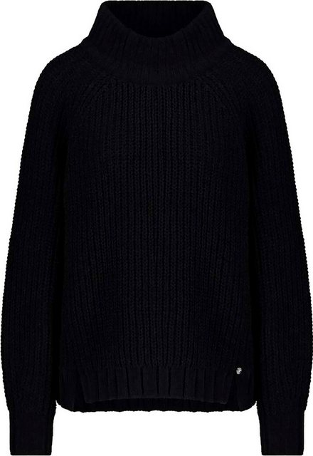 Monari Stehkragenpullover aus weichem Chenille-Garn, trendiges Perlfangmust günstig online kaufen