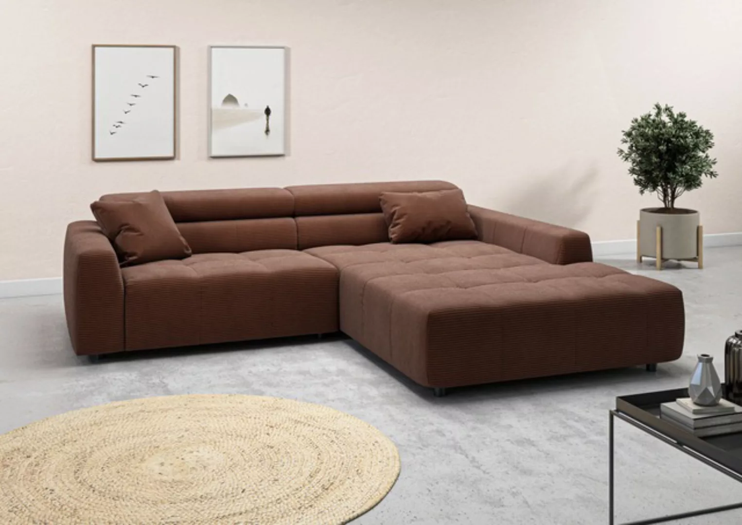 3C Candy Ecksofa Denver auch mit Cord- und Easy care-Bezug, Kopfteilverstel günstig online kaufen