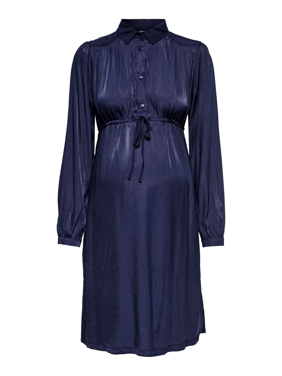 ONLY Mama Langarm- Blusenkleid Damen Blau günstig online kaufen