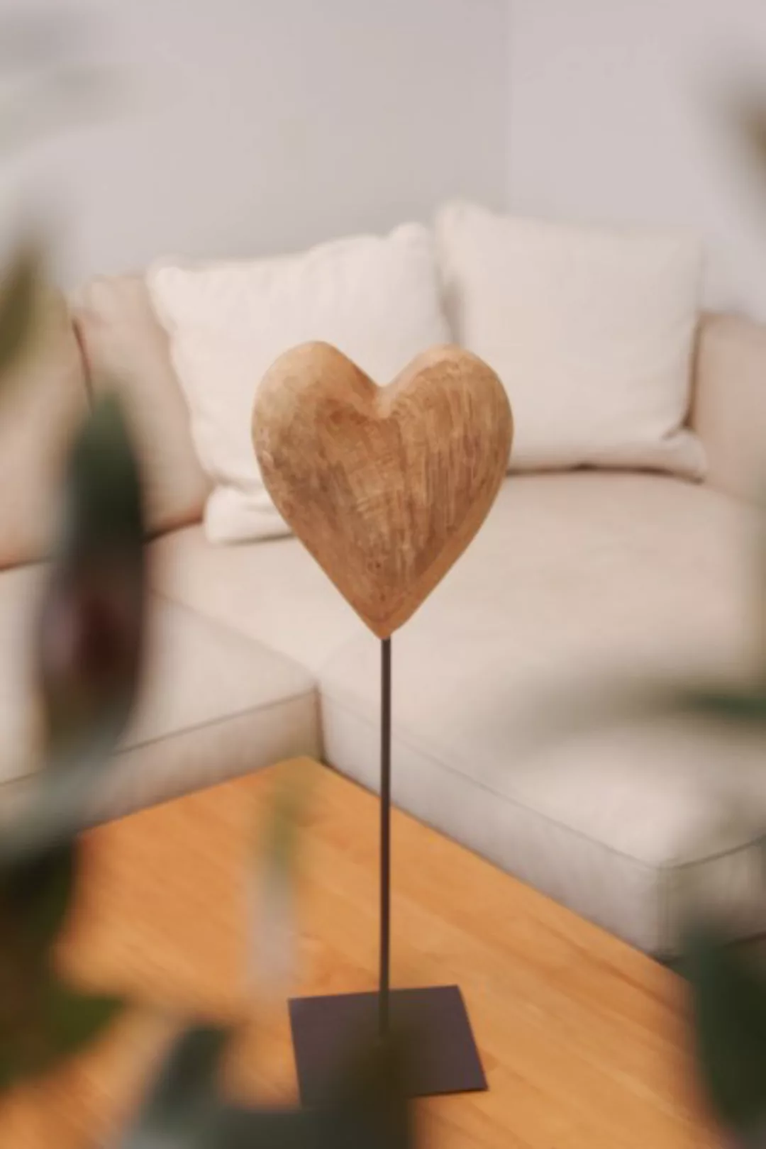Teakholz Herz auf Ständer 60cm günstig online kaufen