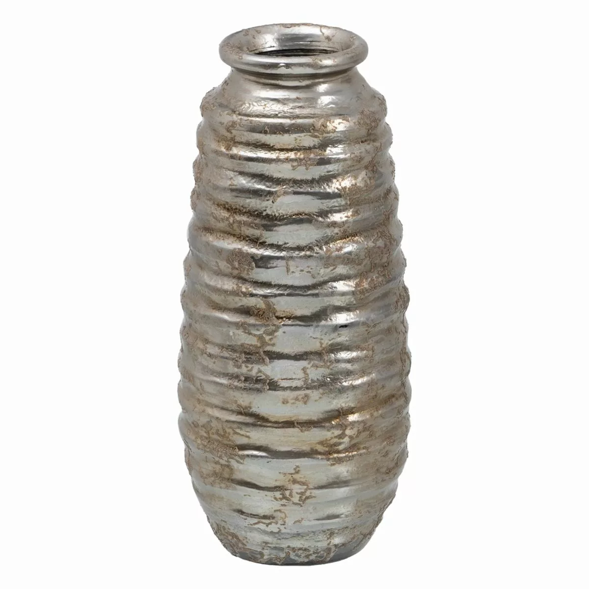 Vase Aus Keramik Silber 16 X 16 X 40 Cm günstig online kaufen