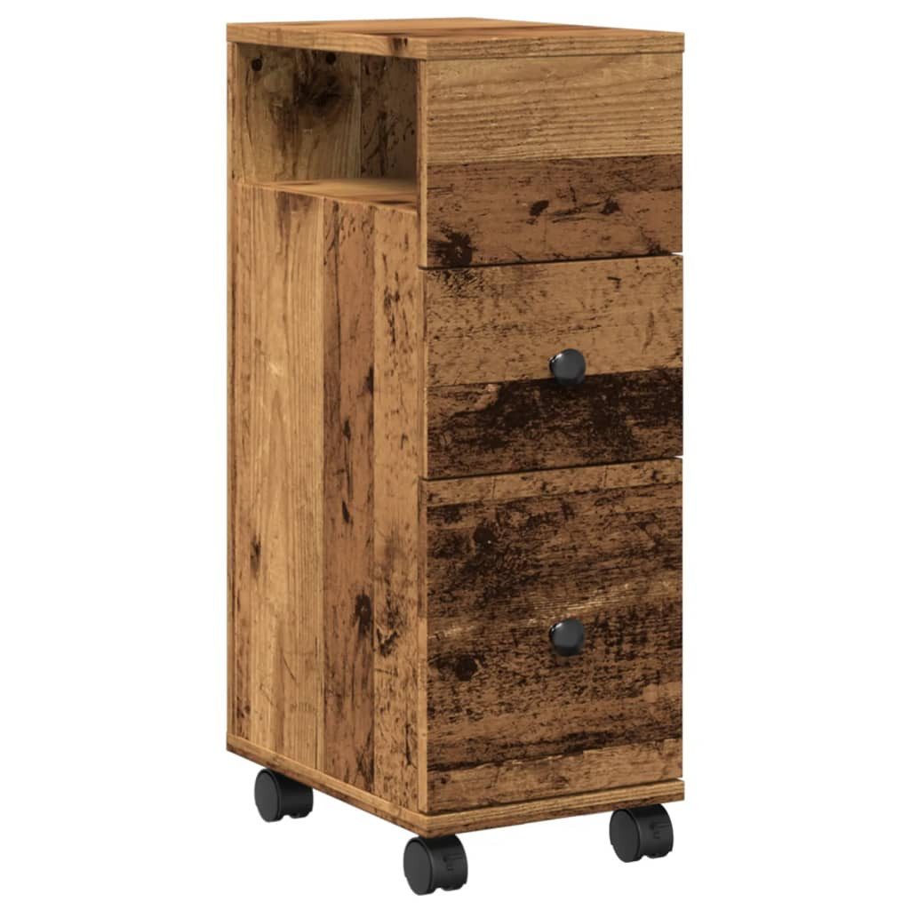 vidaXL Fächerschrank Badschrank Schmal mit Rollen günstig online kaufen
