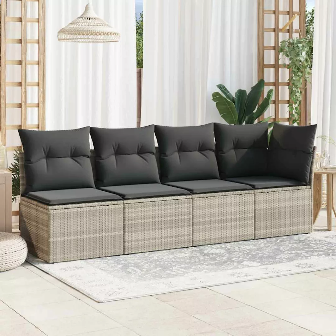 vidaXL Loungesofa Gartensofa mit Kissen 4-Sitzer günstig online kaufen