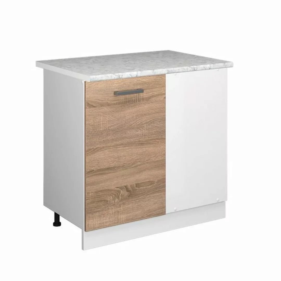 Vicco Eckunterschrank Küchenunterschrank R-Line 86 cm Weiß Sonoma Arbeitspl günstig online kaufen