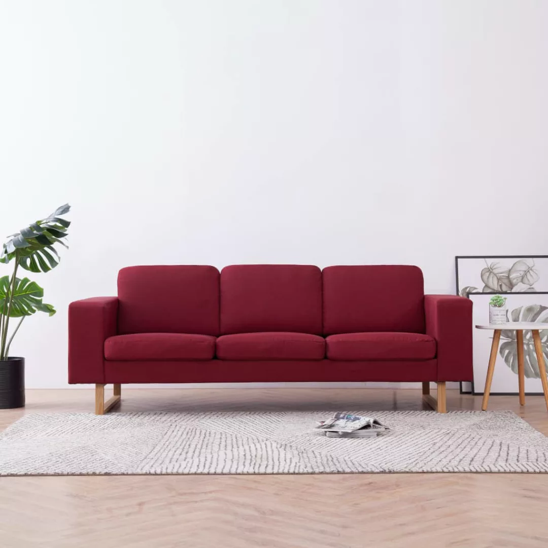 3-sitzer-sofa Stoff Weinrot günstig online kaufen