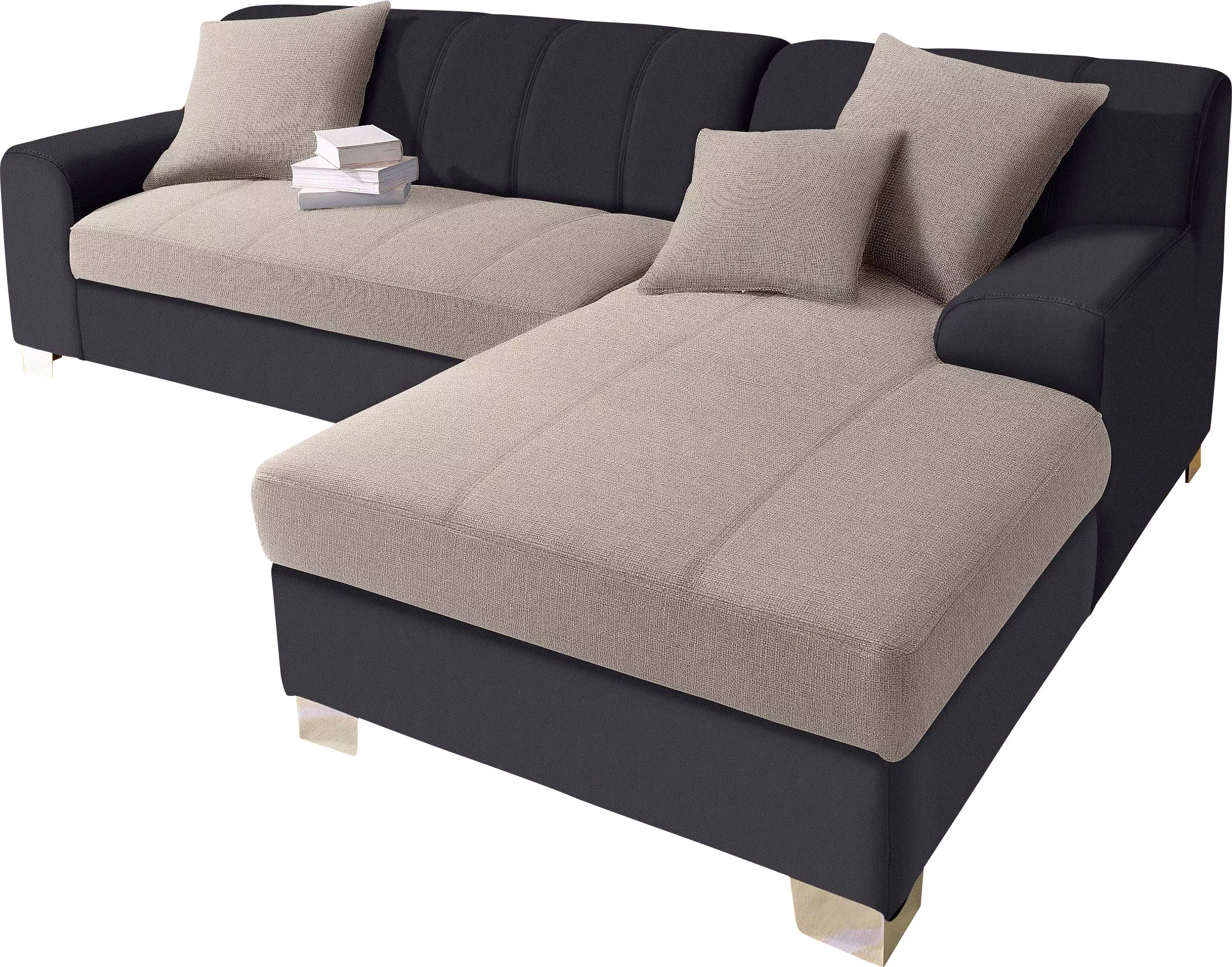 INOSIGN Ecksofa »Turah incl. Zierkissen, moderne Steppung, auch in Leder«, günstig online kaufen