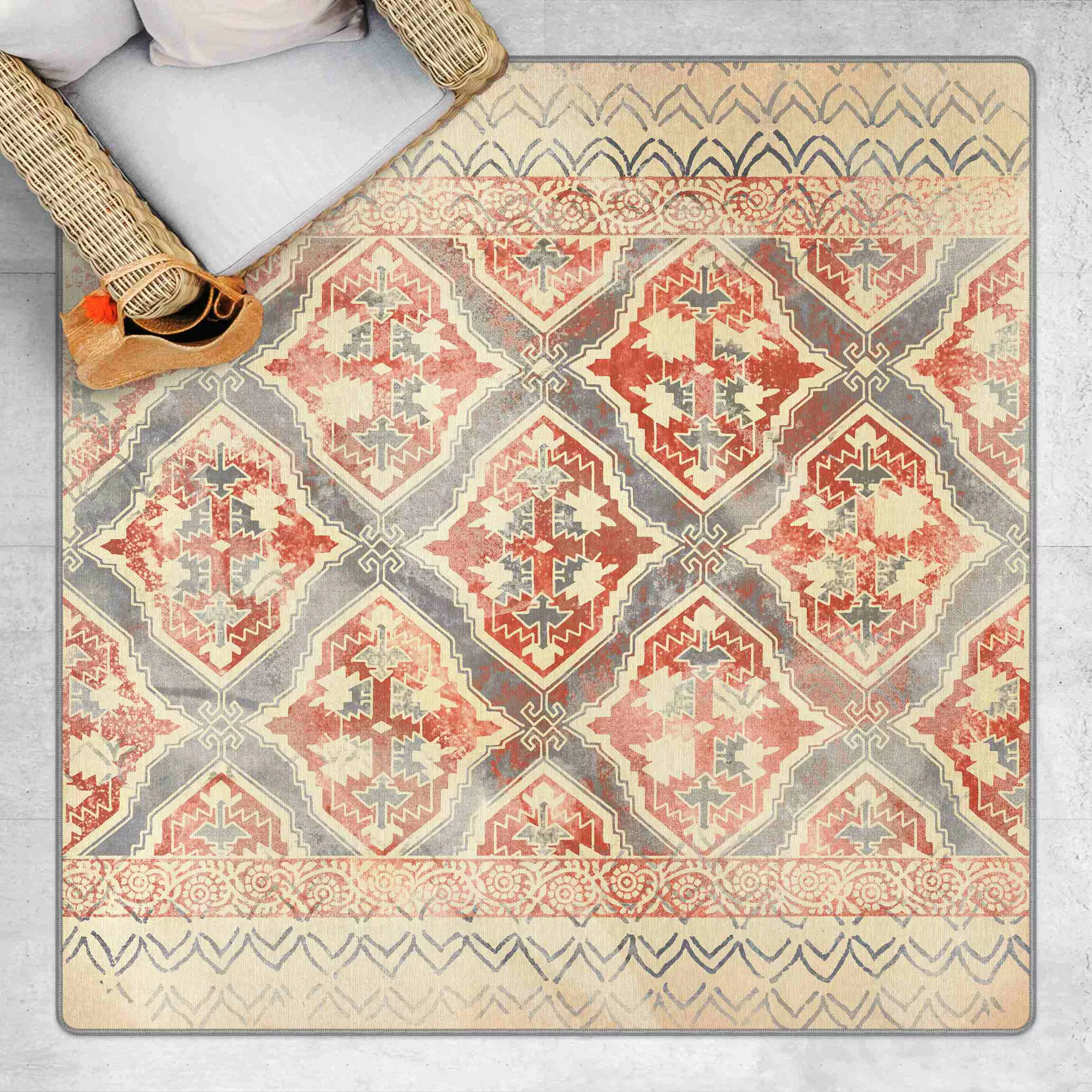 Teppich Persisches Vintage Muster in Indigo II günstig online kaufen