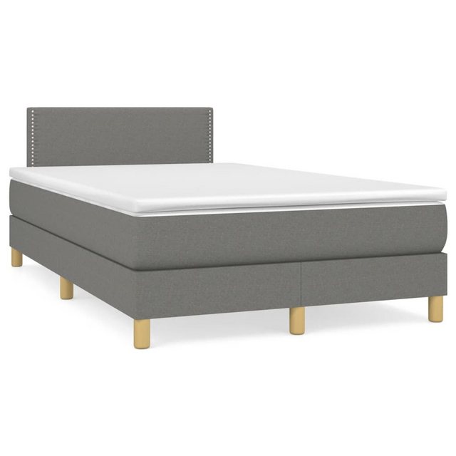 vidaXL Bett Boxspringbett mit Matratze Dunkelgrau 120x190 cm Stoff günstig online kaufen