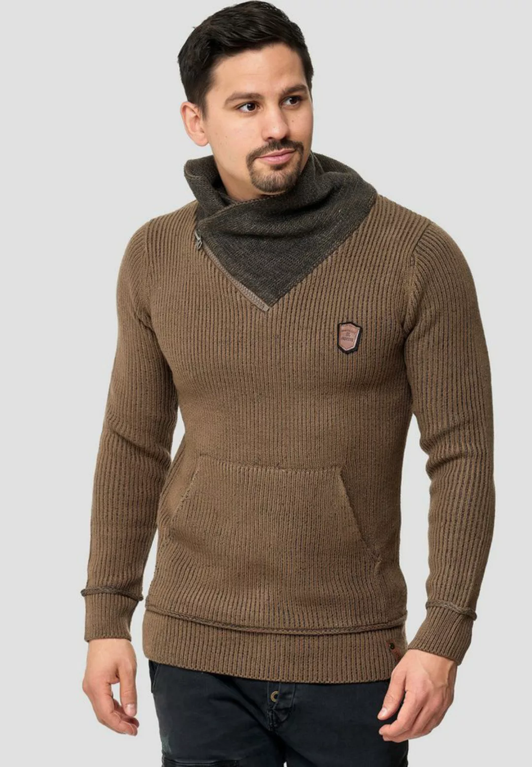 Indicode Schalkragenpullover Dane günstig online kaufen