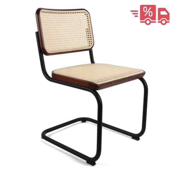 ABVERKAUF: THONET S 32 V | Buche mahagoni gebeizt | Stahlrohr-Freischwinger günstig online kaufen