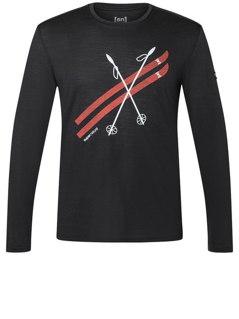 SUPER.NATURAL Sweatshirt für Herren, Merino KRYSSEDE SKI Ski Motiv, casual günstig online kaufen