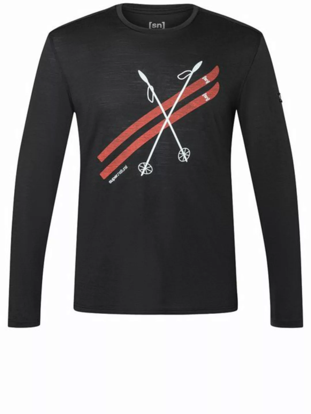 SUPER.NATURAL Sweatshirt für Herren, Merino KRYSSEDE SKI Ski Motiv, casual günstig online kaufen