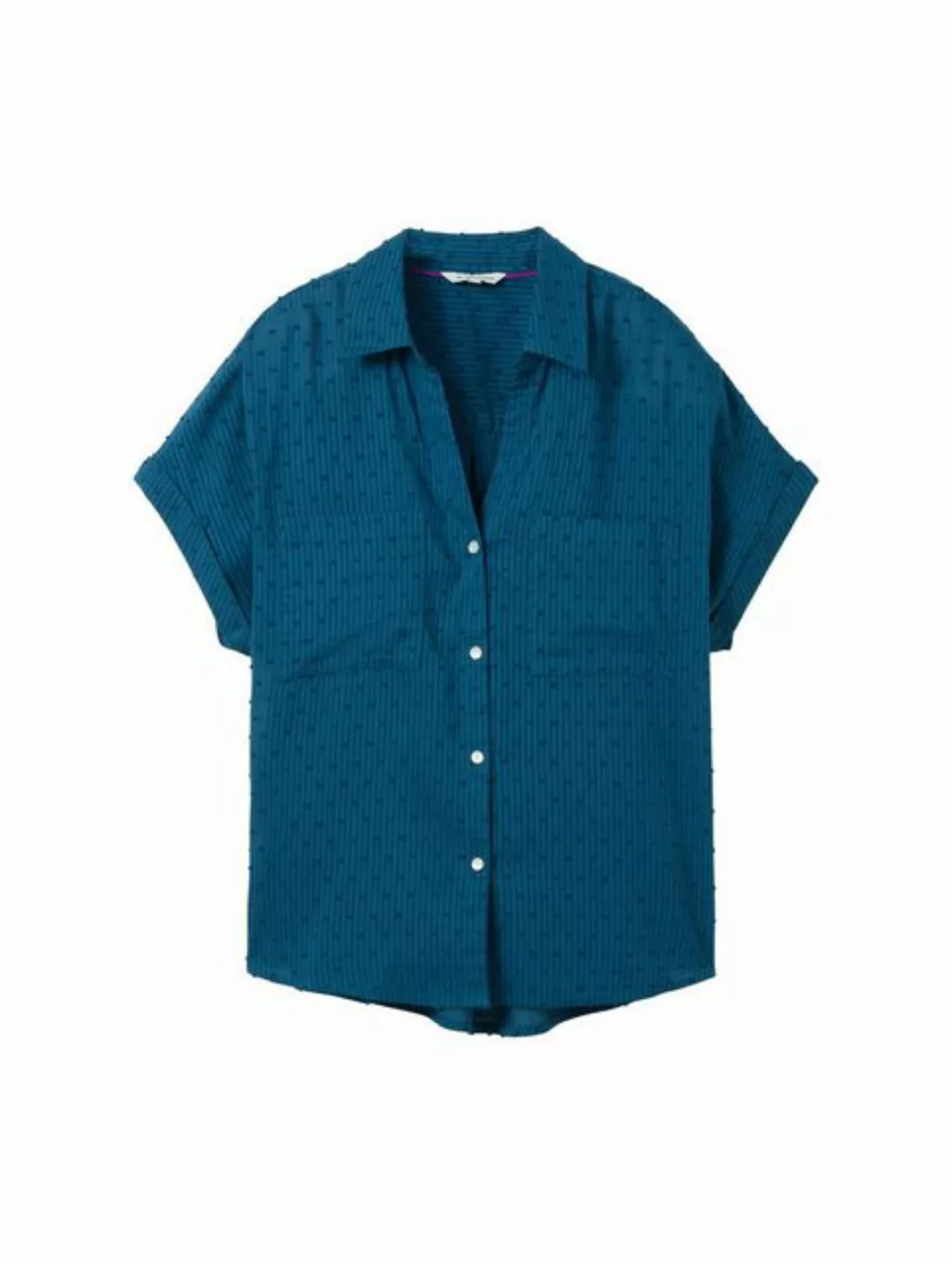 TOM TAILOR Blusenshirt structured blouse, Moss Blue günstig online kaufen