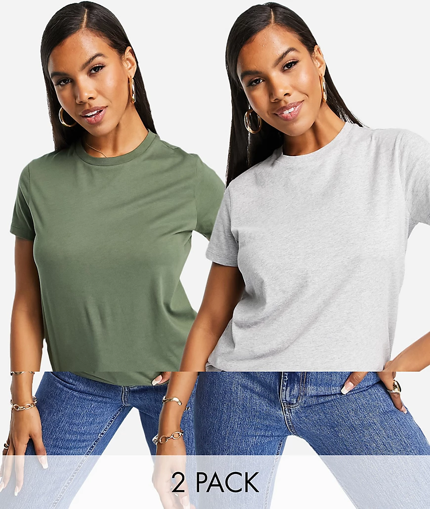 ASOS DESIGN – Ultimative – 2er-Pack T-Shirts mit Rundhalsausschnitt aus Bio günstig online kaufen