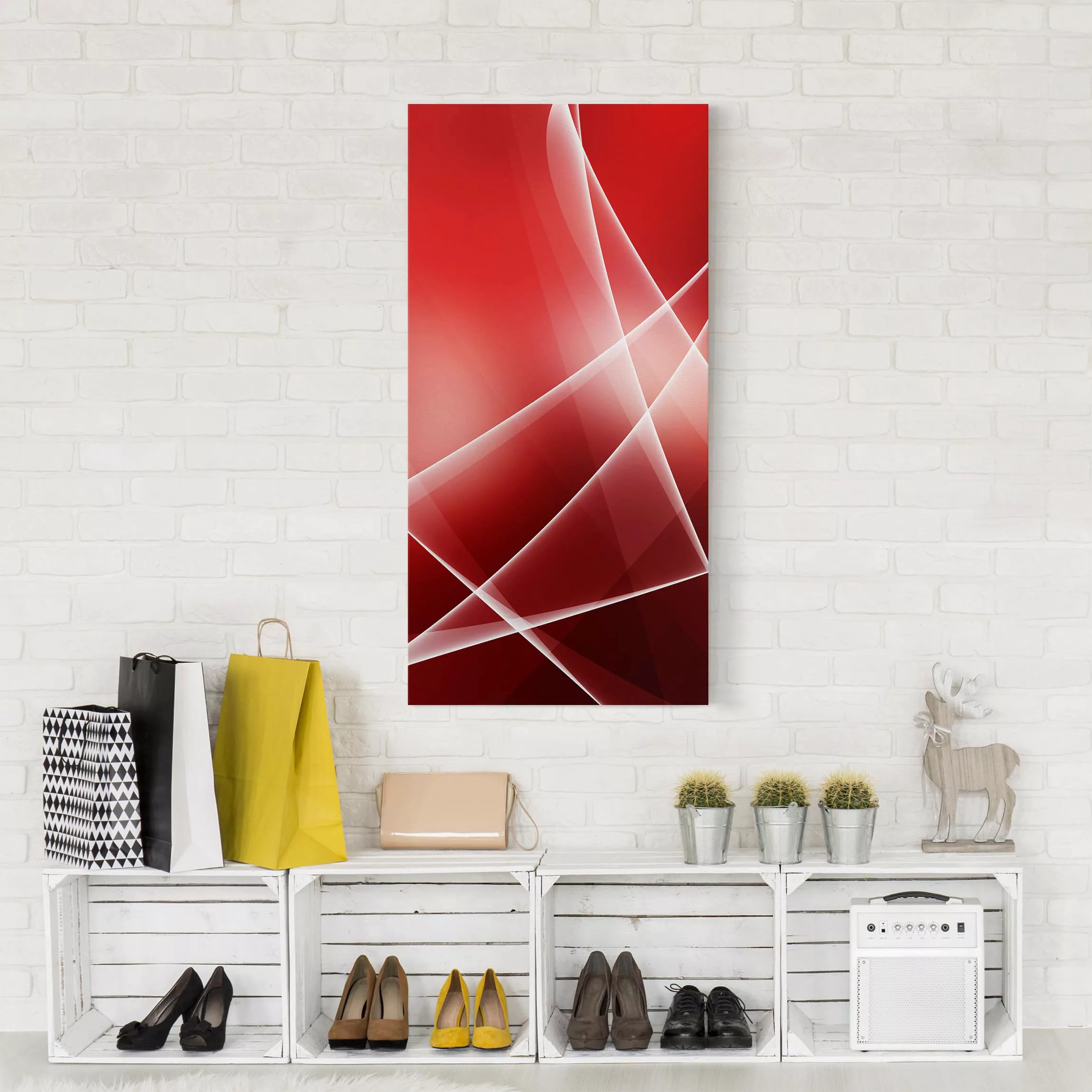 Leinwandbild Abstrakt - Hochformat Red Heat günstig online kaufen