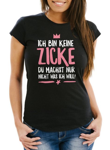 MoonWorks Print-Shirt Damen T-Shirt Ich bin keine Zicke du machst nur nicht günstig online kaufen