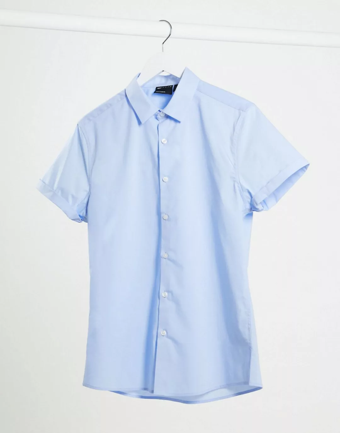 ASOS DESIGN – Schmal geschnittenes Stretch-Hemd in Blau günstig online kaufen