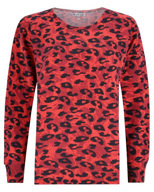 Hajo Rundhalspullover Pullover mit Animalprint günstig online kaufen