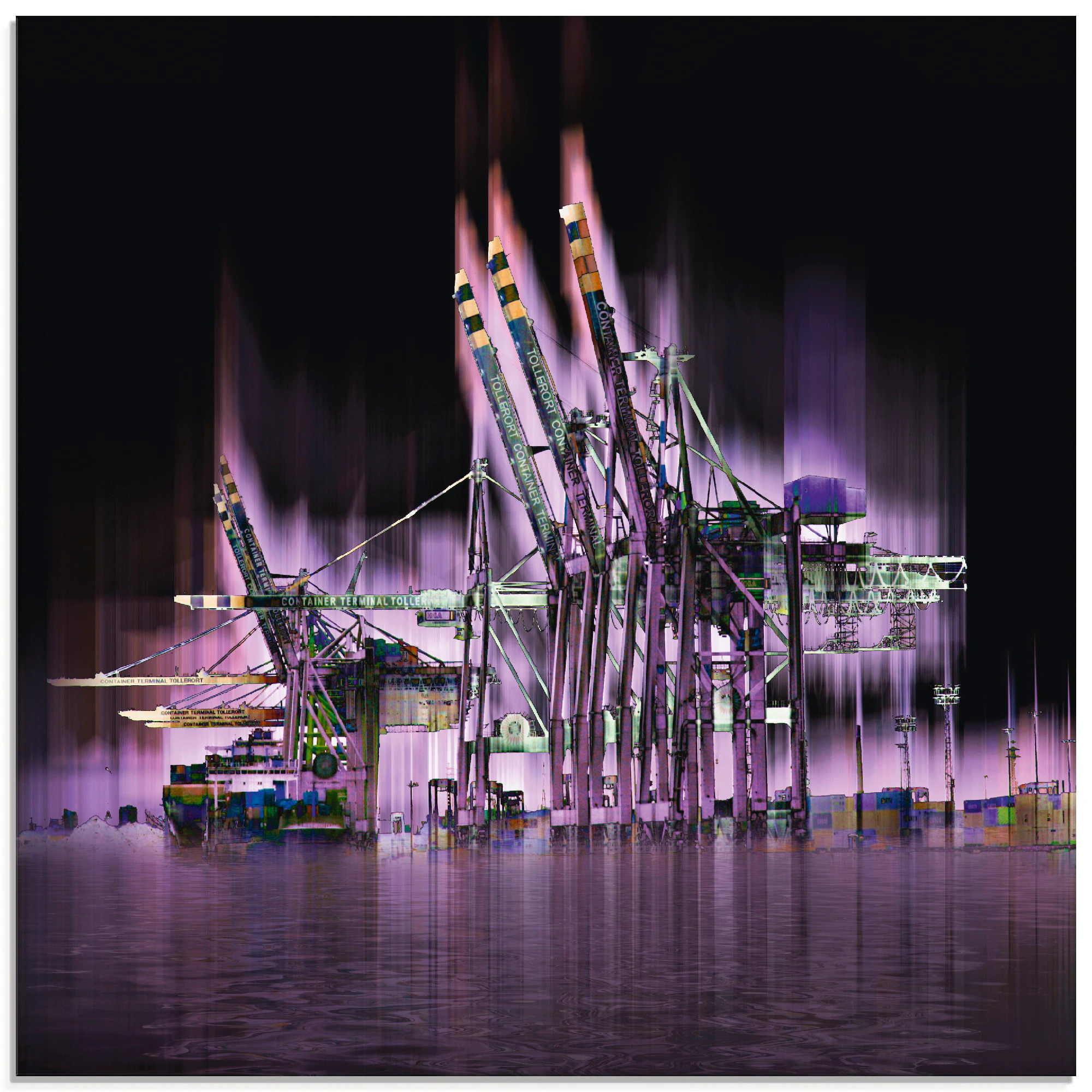 Artland Glasbild "Hamburg Hansestadt Collage 04", Architektonische Elemente günstig online kaufen