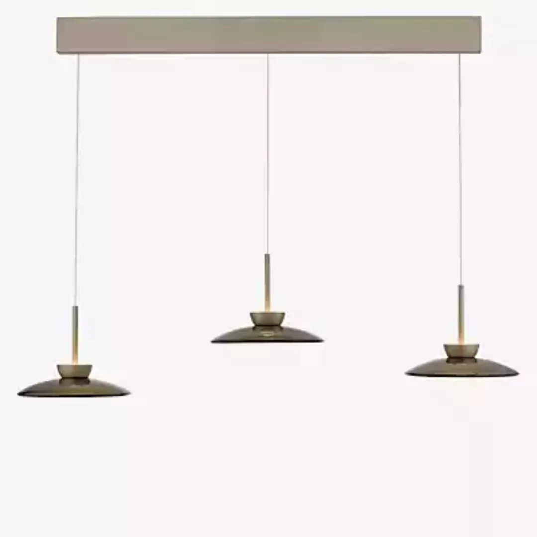 PURE LED-Hängeleuchte Moon, bronze, Glas/Aluminium 3-flammig günstig online kaufen