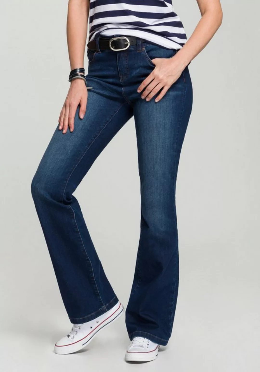 H.I.S Bootcut-Jeans High-Waist hohe Taille, Bootcut, mit Used-Effekten, auc günstig online kaufen