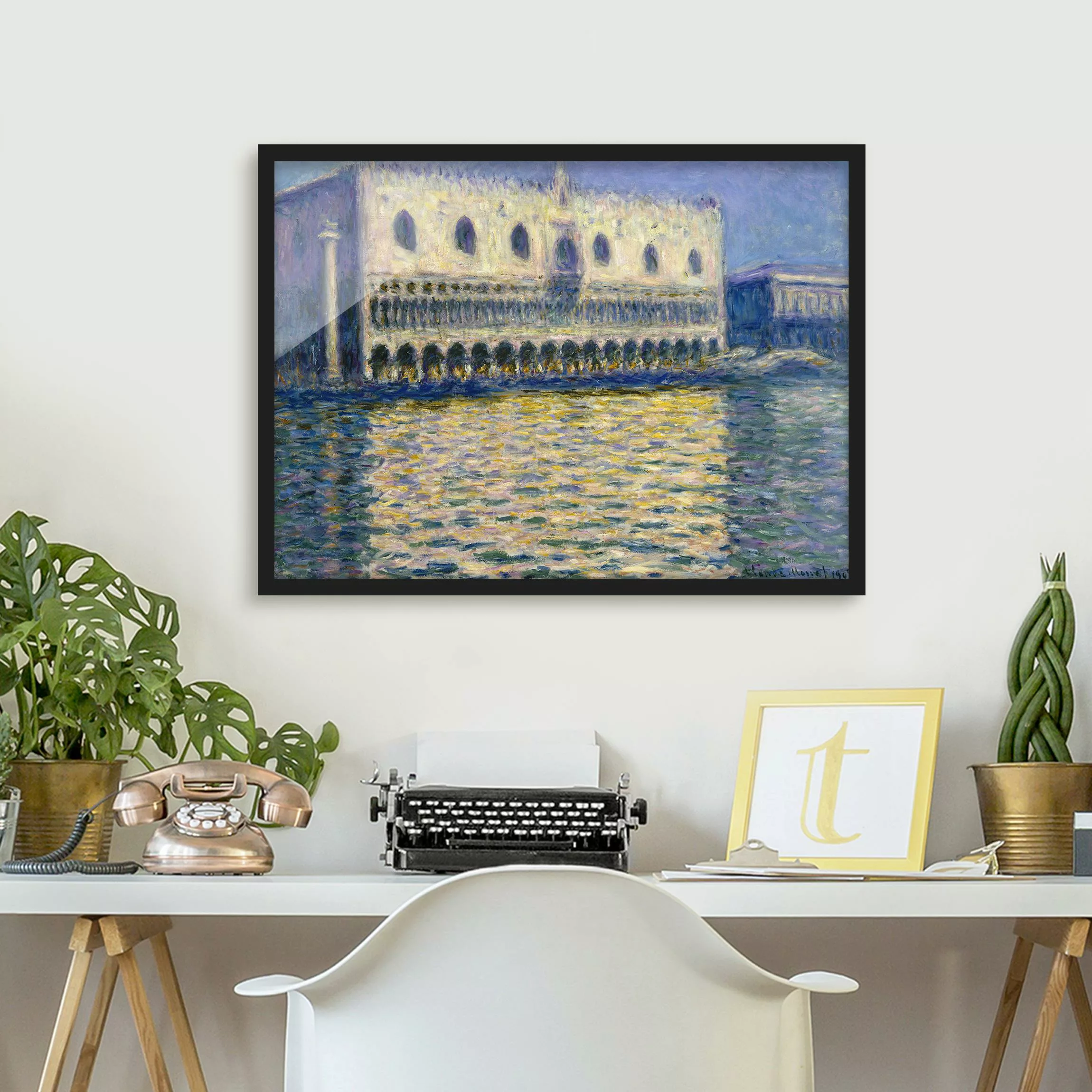 Bild mit Rahmen Kunstdruck - Querformat Claude Monet - Dogenpalast günstig online kaufen