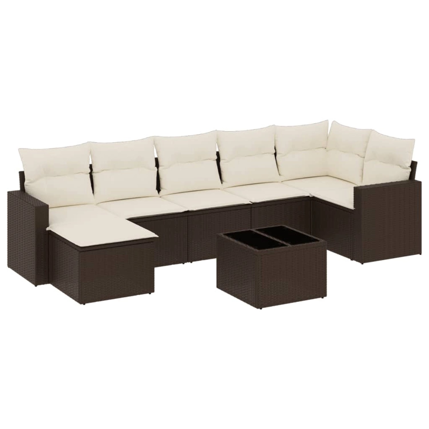 vidaXL 8-Tlg Garten-Sofagarnitur mit Kissen Braun Poly Rattan 3219283 günstig online kaufen